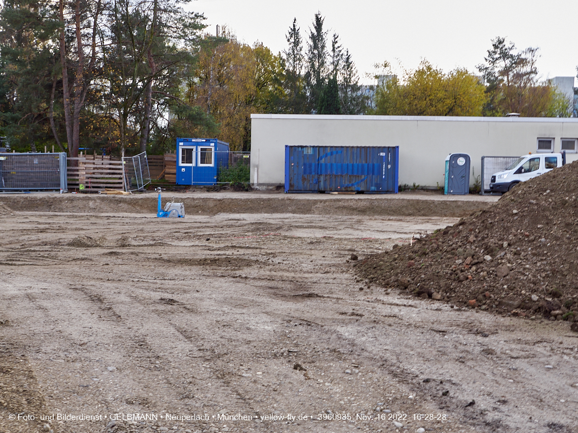 16.11.2022 - Baustelle an der Quiddestraße Haus für Kinder in Neuperlach